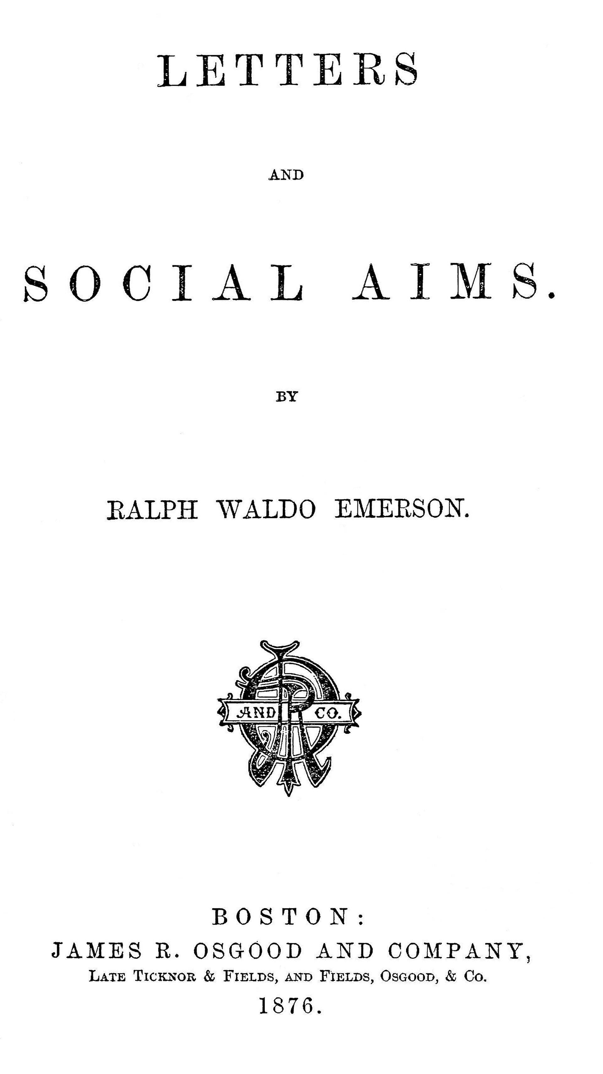 جلد کتاب Letters and Social Aims
