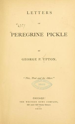 جلد کتاب Letters of Peregrine Pickle