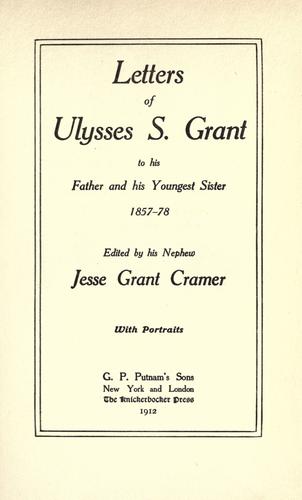 جلد کتاب Letters of Ulysses S. Grant to his father and his youngest sister, 1857-78