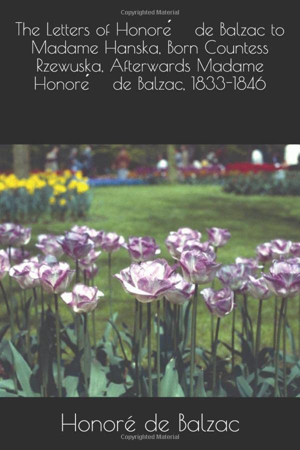 جلد کتاب Letters to Madame Hanska