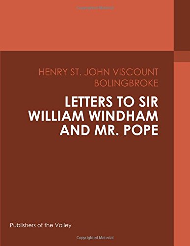 جلد کتاب Letters to Sir William Windham and Mr. Pope