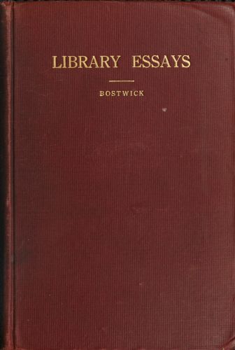 جلد کتاب Library Essays