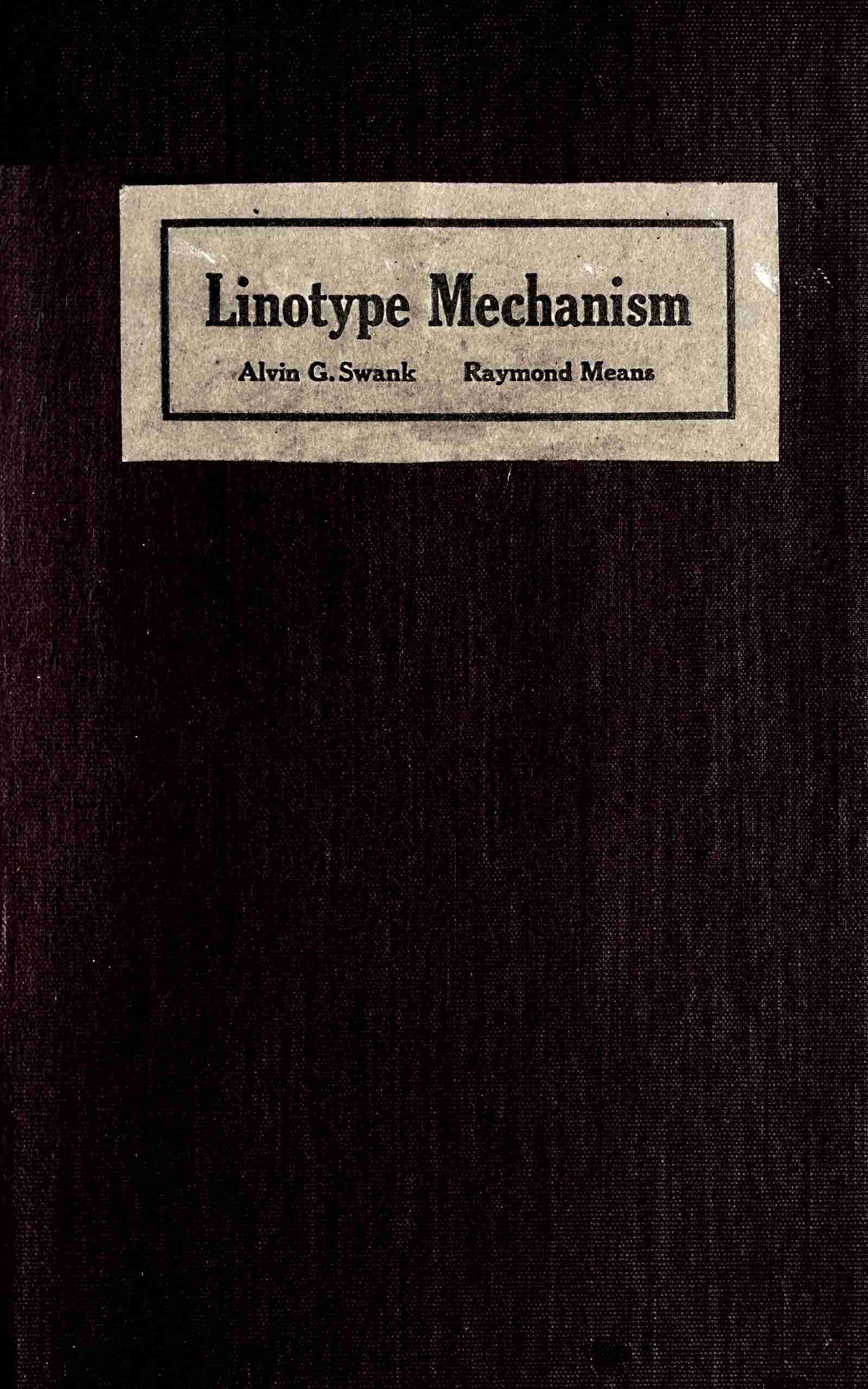 جلد کتاب Linotype mechanism