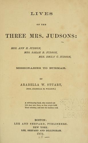 جلد کتاب Lives of the Three Mrs. Judsons