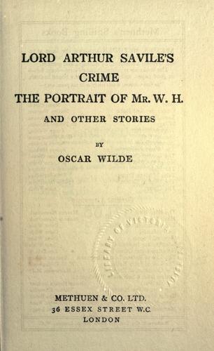 جلد کتاب Lord Arthur Savile's Crime, and Other Stories