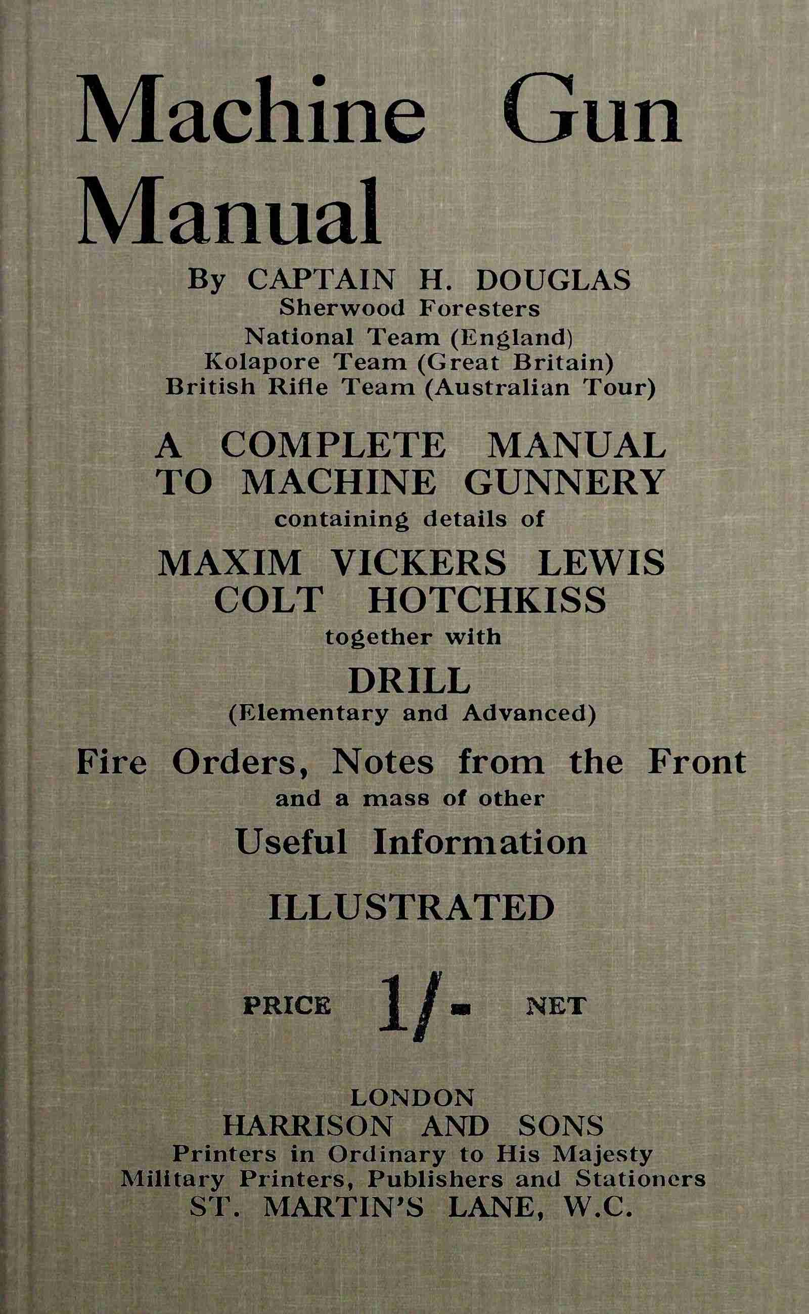 جلد کتاب Machine Gun Manual