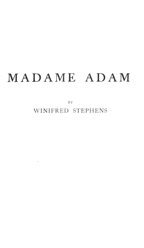 جلد کتاب Madame Adam (Juliette Lambert), la grande Française