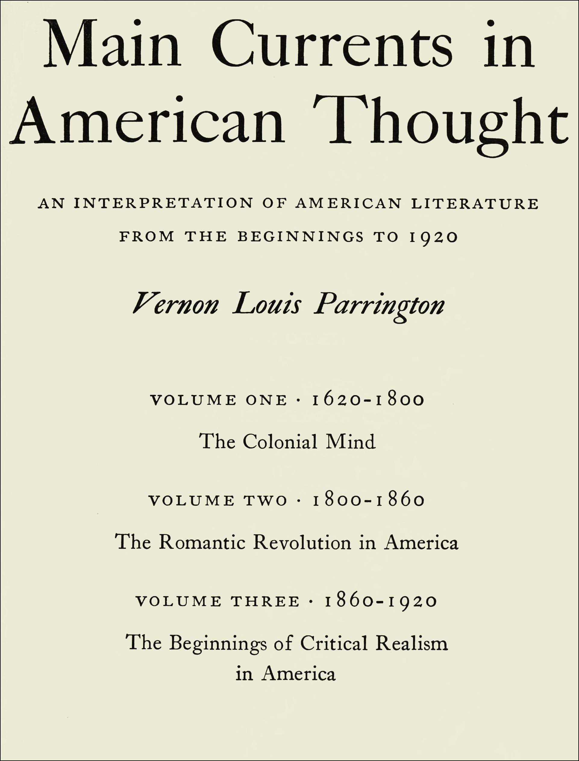جلد کتاب Main Currents in American Thought