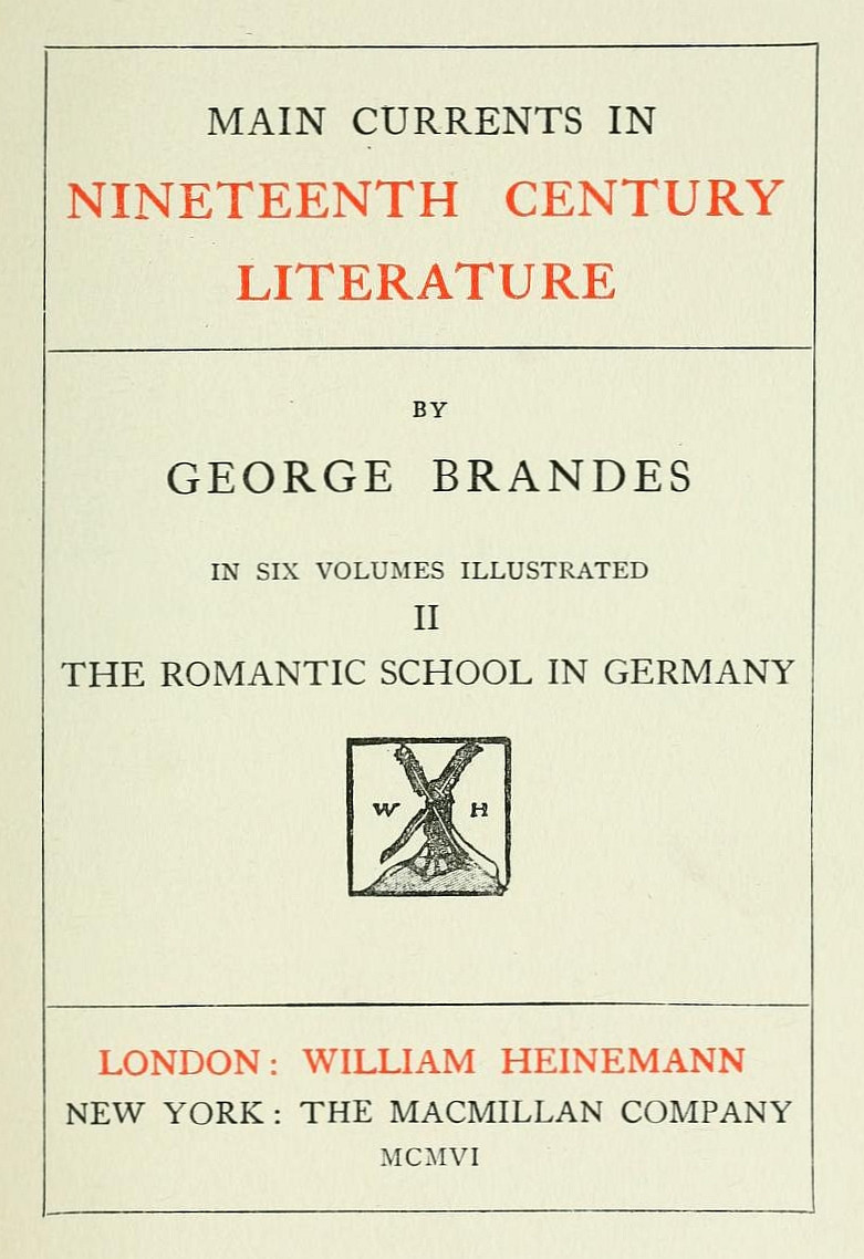 جلد کتاب Main Currents in Nineteenth Century Literature - 2. The Romantic School in Germany