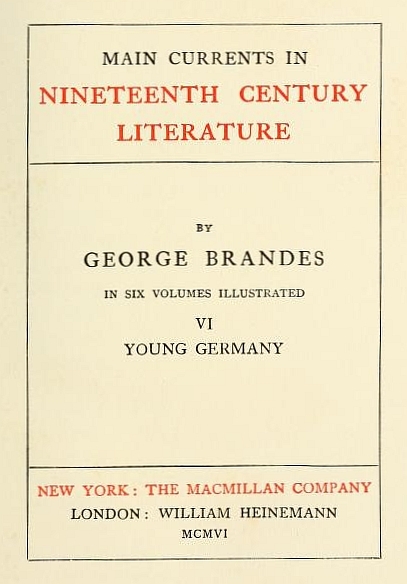 جلد کتاب Main Currents in Nineteenth Century Literature - 6. Young Germany