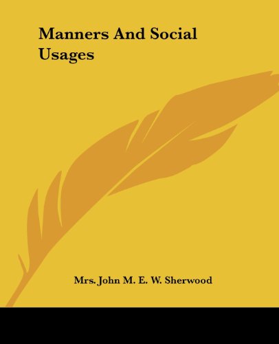 جلد کتاب Manners and Social Usages