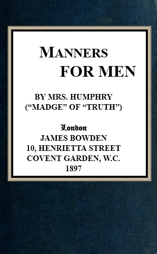جلد کتاب Manners for Men