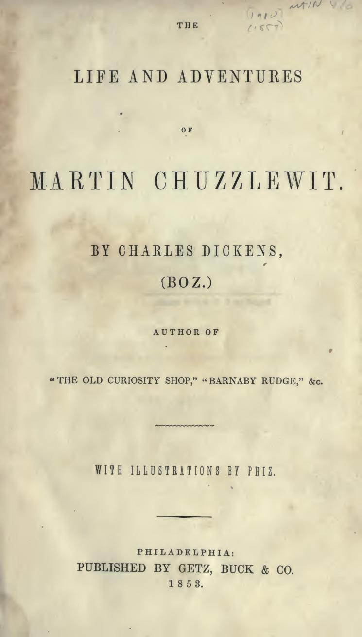 جلد کتاب Martin Chuzzlewit