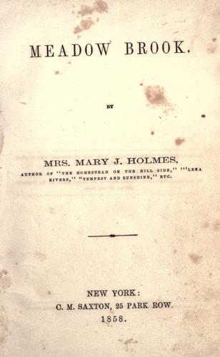 جلد کتاب Meadow Brook