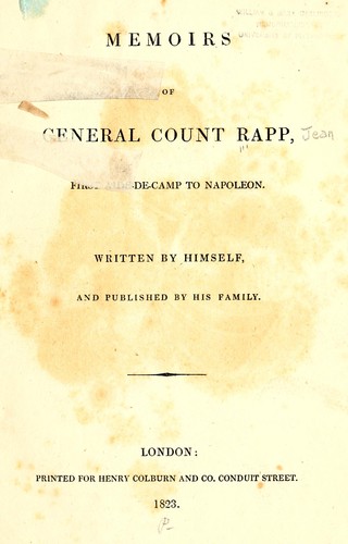 جلد کتاب Memoirs of General Count Rapp