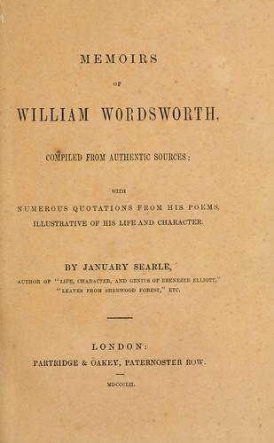 جلد کتاب Memoirs of William Wordsworth