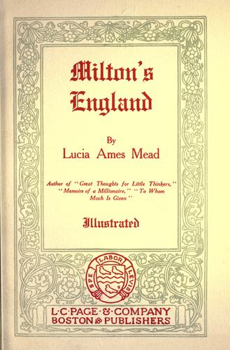 جلد کتاب Milton's England