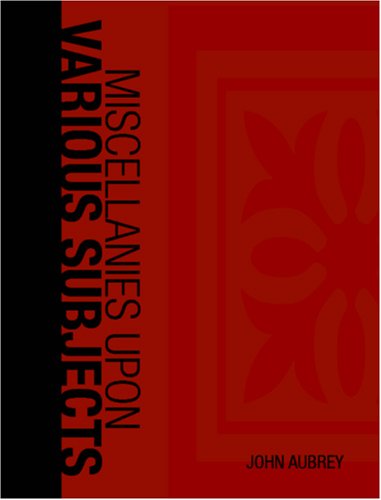 جلد کتاب Miscellanies Upon Various Subjects