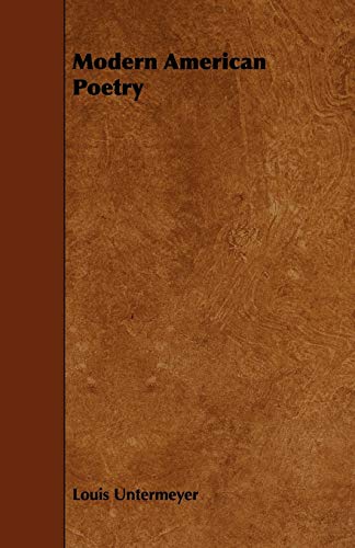 جلد کتاب Modern American Poetry