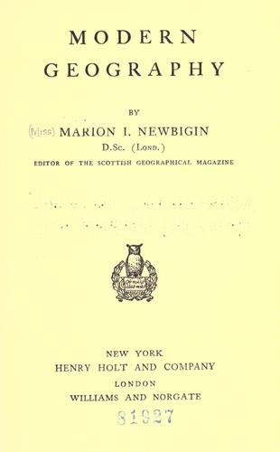 جلد کتاب Modern Geography