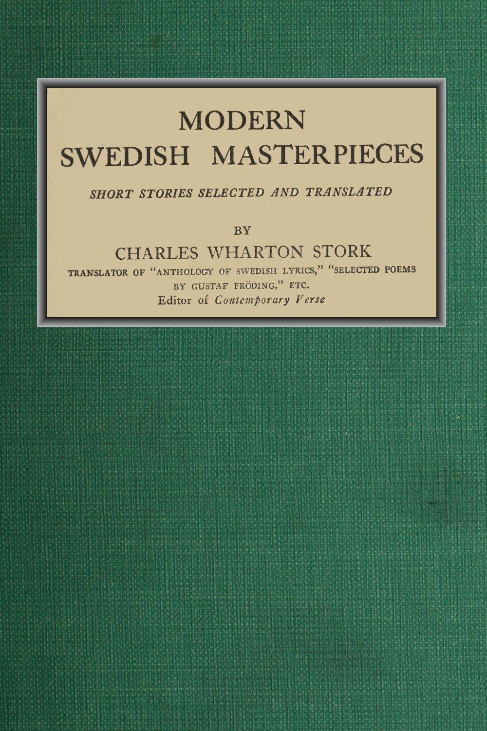 جلد کتاب Modern Swedish Masterpieces: Short Stories