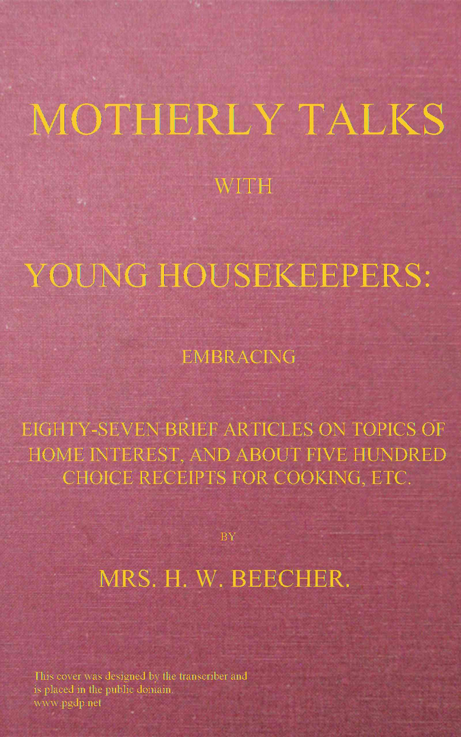 جلد کتاب Motherly talks with young housekeepers