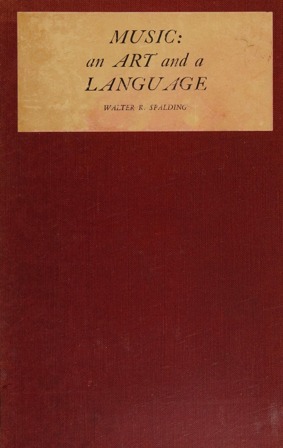 جلد کتاب Music: An Art and a Language