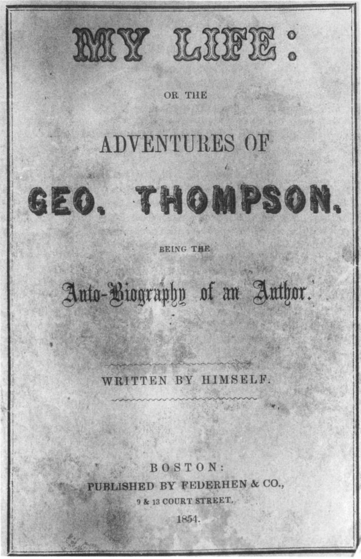 جلد کتاب My Life: or the Adventures of Geo. Thompson