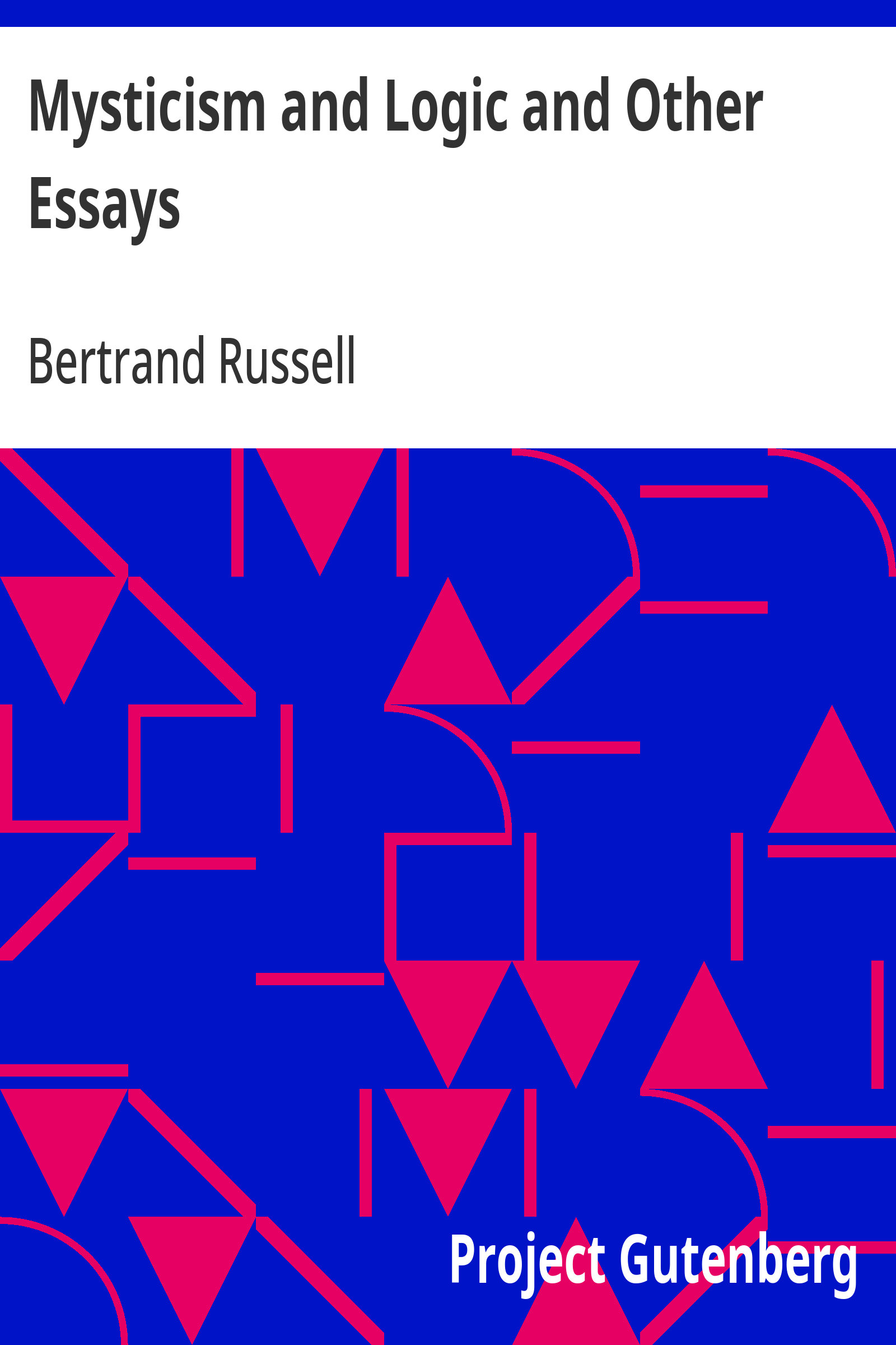 جلد کتاب Mysticism and Logic and Other Essays