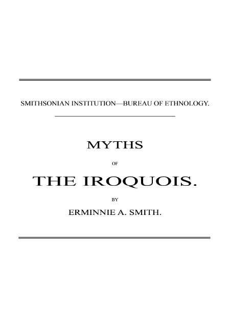 جلد کتاب Myths of the Iroquois