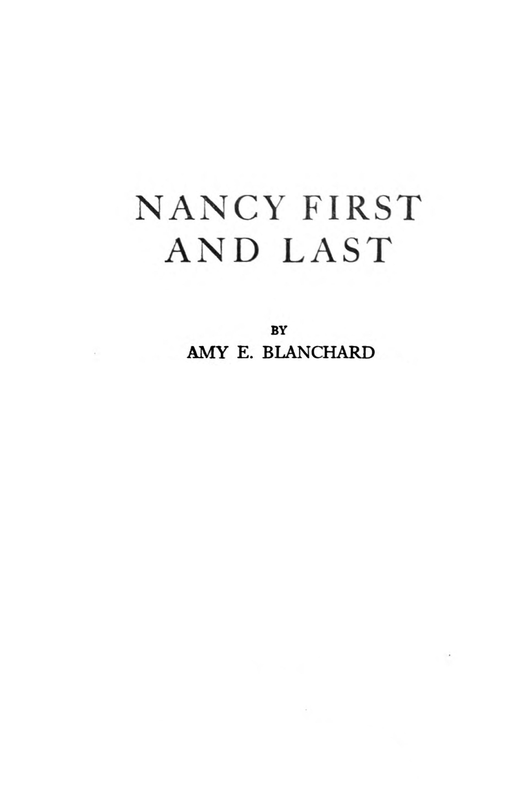 جلد کتاب Nancy First and Last