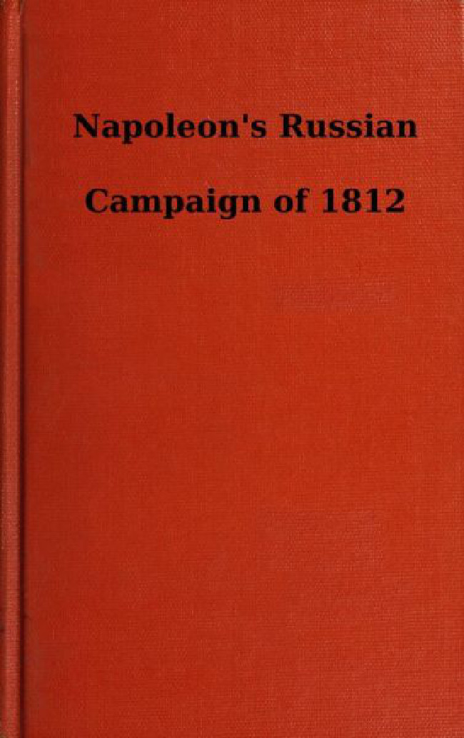 جلد کتاب Napoleon's Russian Campaign of 1812