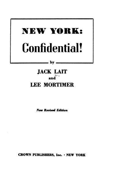 جلد کتاب New York: Confidential!