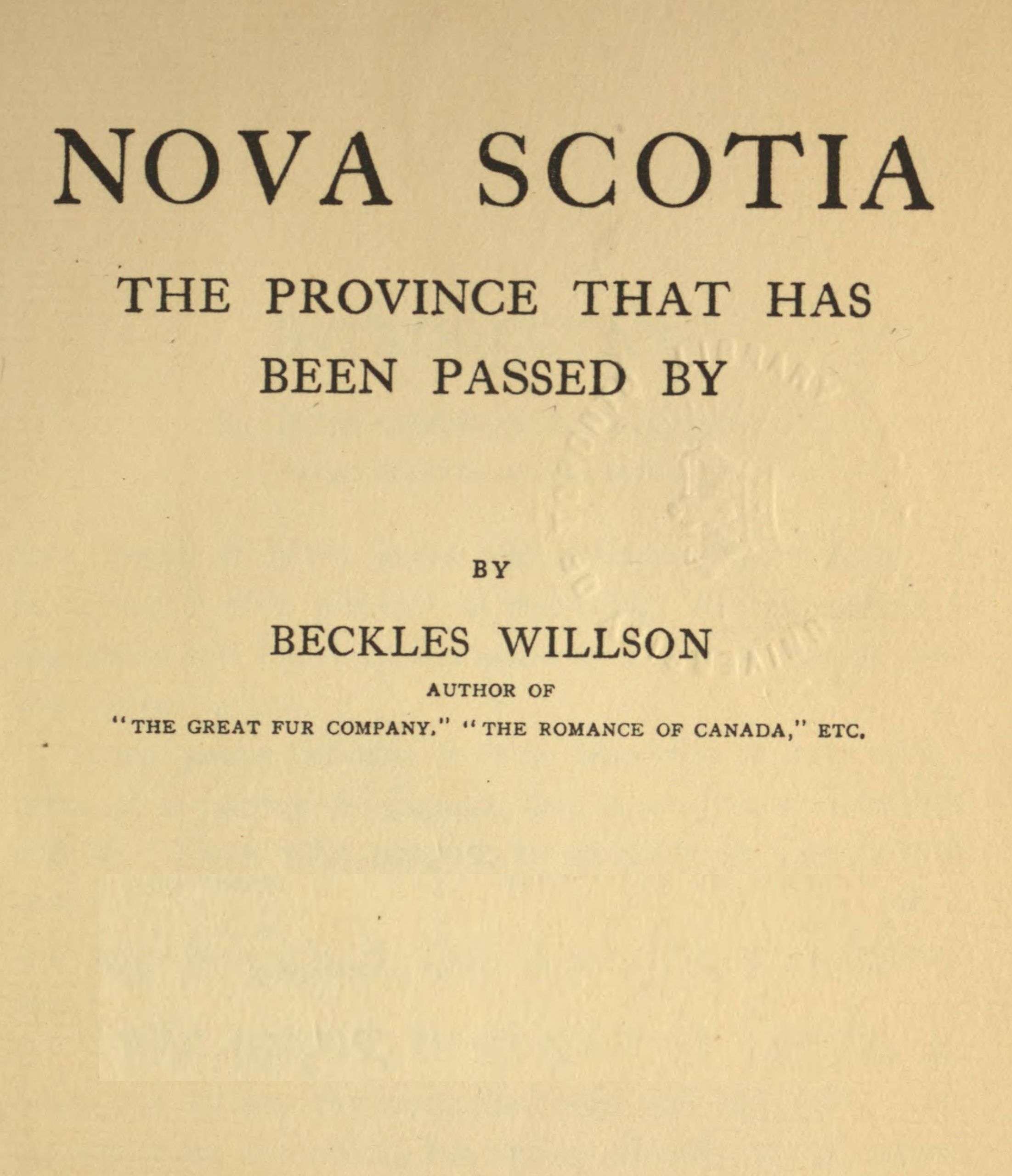 جلد کتاب Nova Scotia
