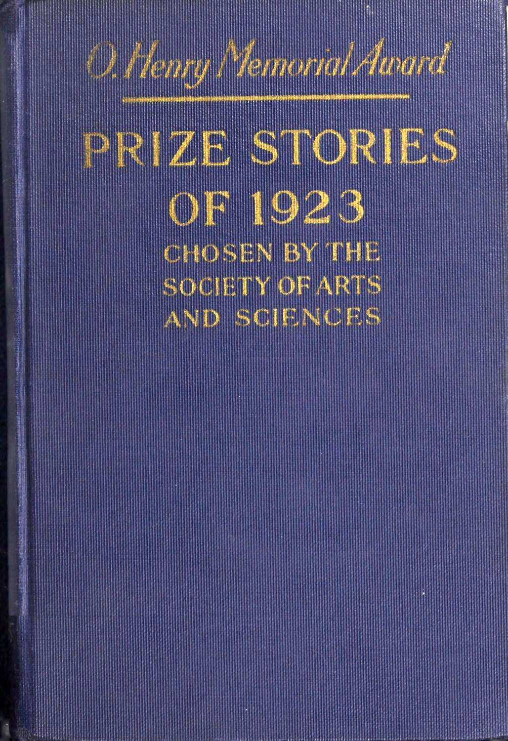 جلد کتاب O. Henry Memorial Award Prize Stories of 1923