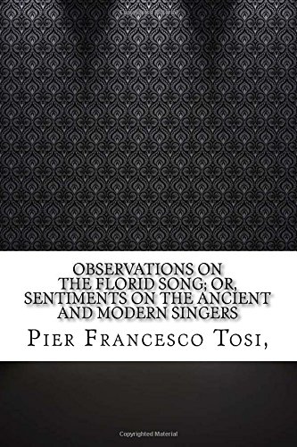 جلد کتاب Observations on the Florid Song