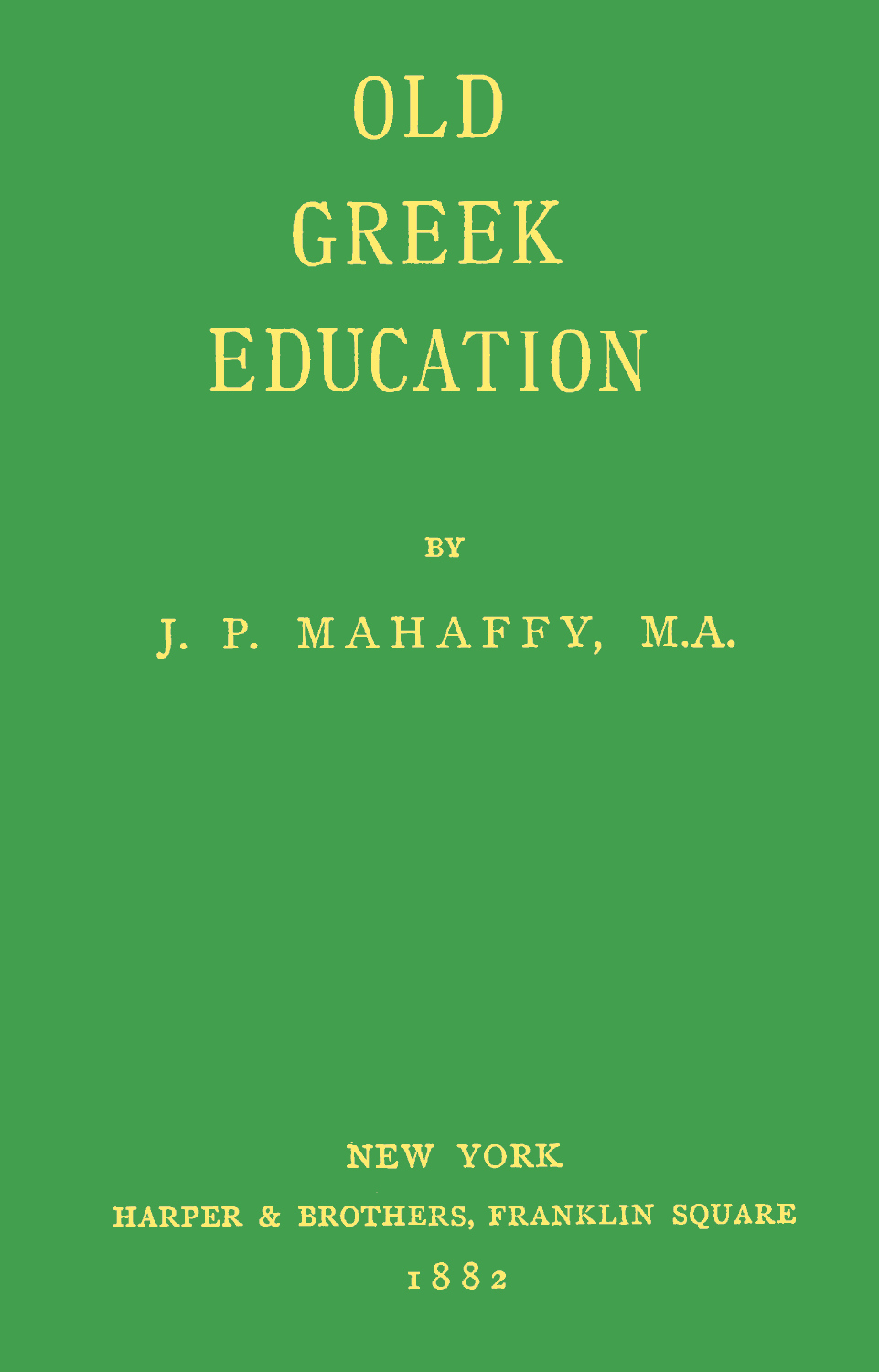 جلد کتاب Old Greek Education