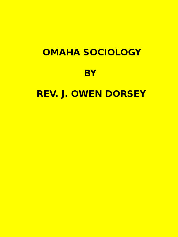 جلد کتاب Omaha sociology