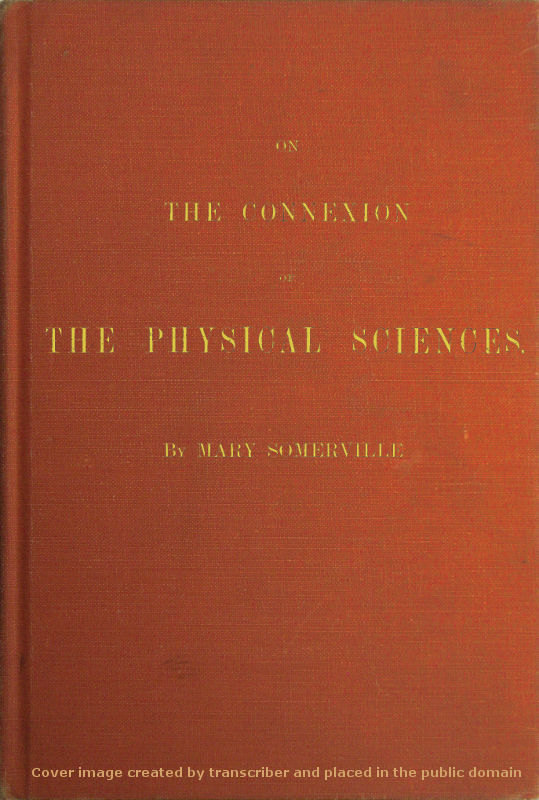 جلد کتاب On the Connexion of the Physical Sciences