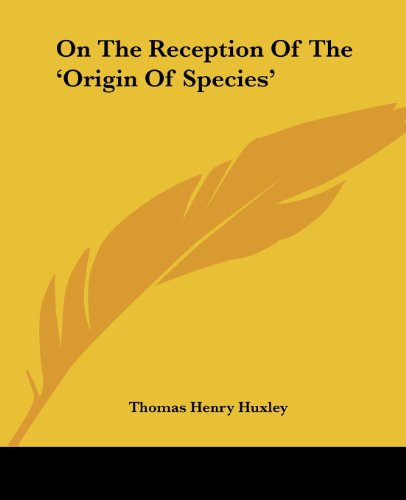 جلد کتاب On the Reception of the 'Origin of Species'