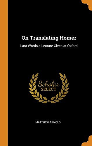 جلد کتاب On Translating Homer