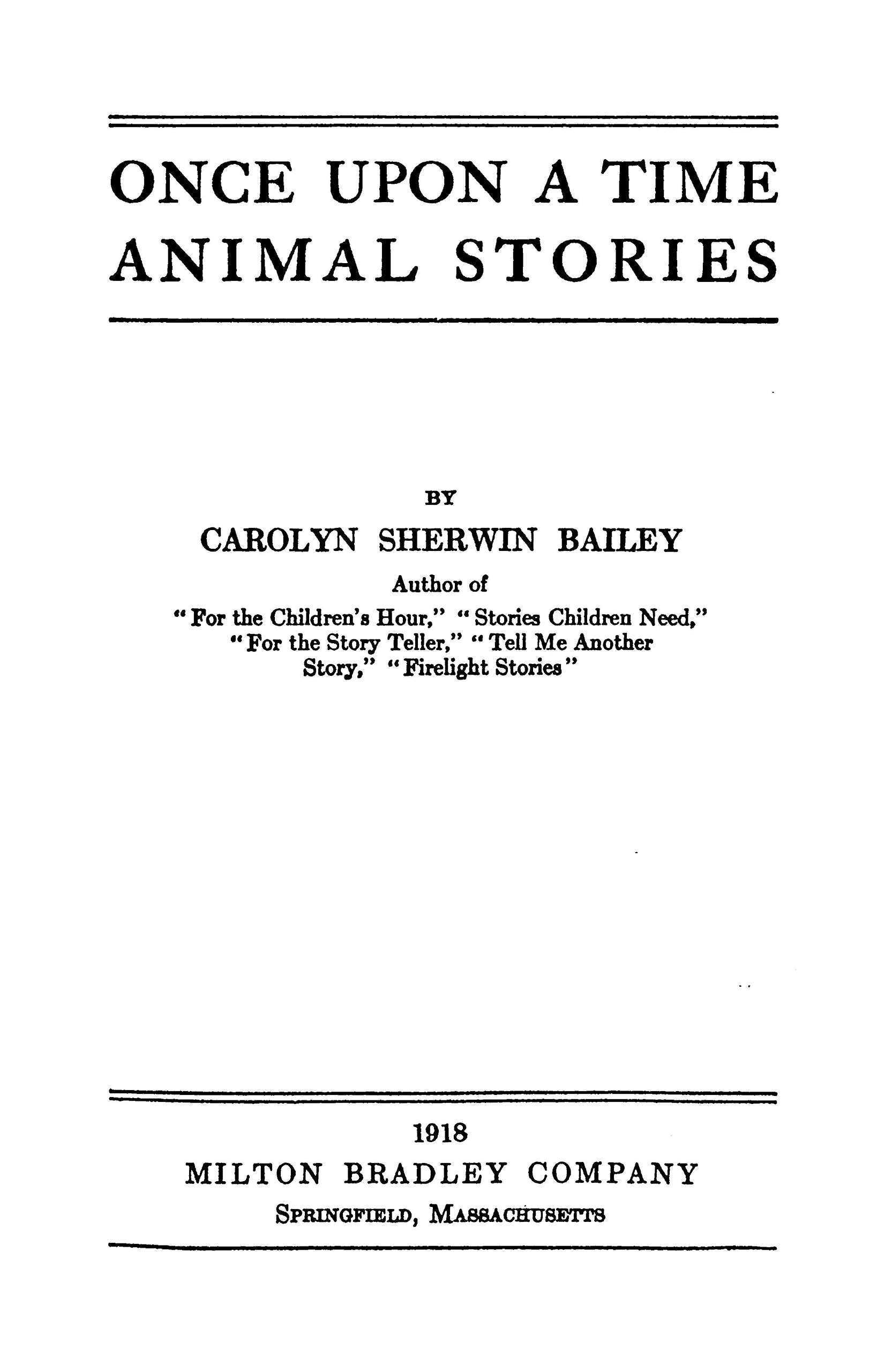 جلد کتاب Once upon a time animal stories