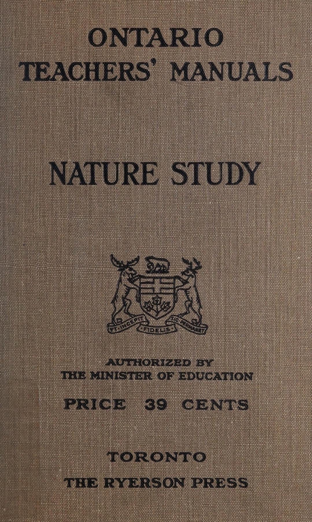 جلد کتاب Ontario Teachers' Manuals: Nature Study