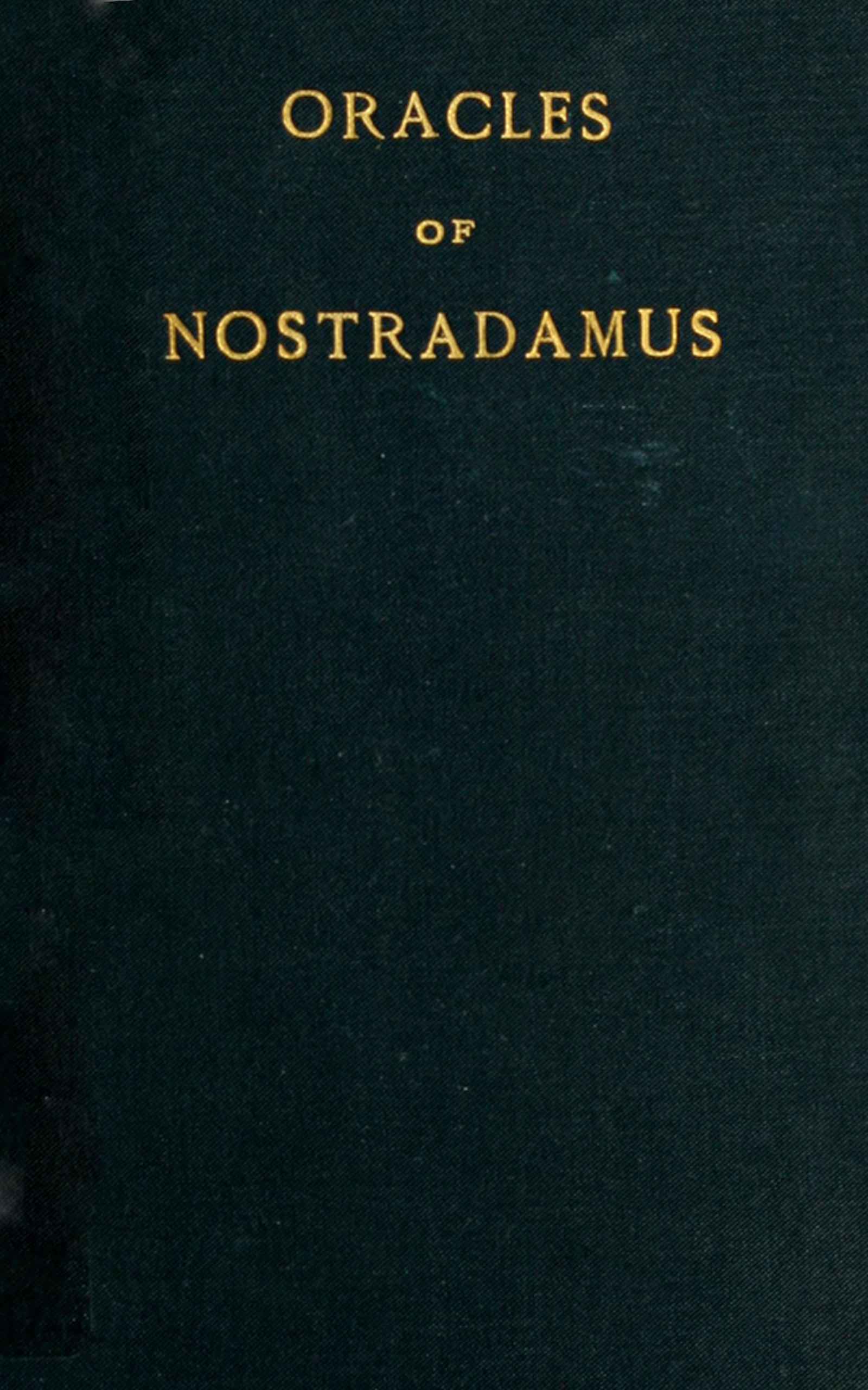 جلد کتاب Oracles of Nostradamus