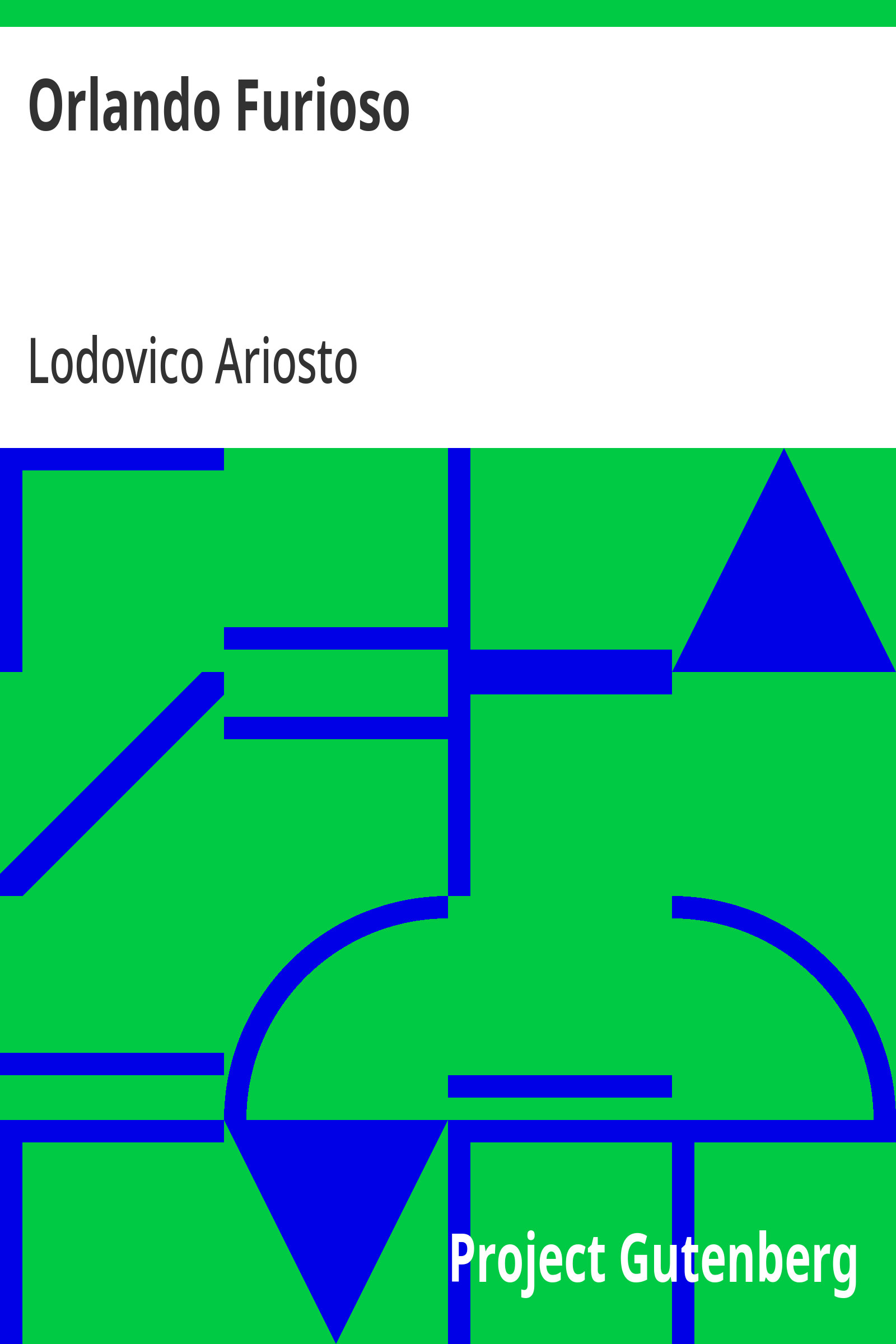 جلد کتاب Orlando Furioso