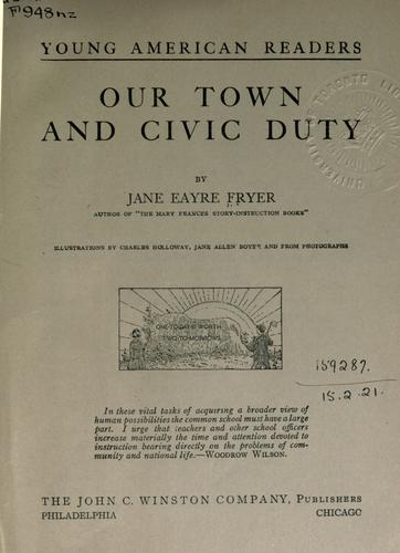 جلد کتاب Our town and civic duty