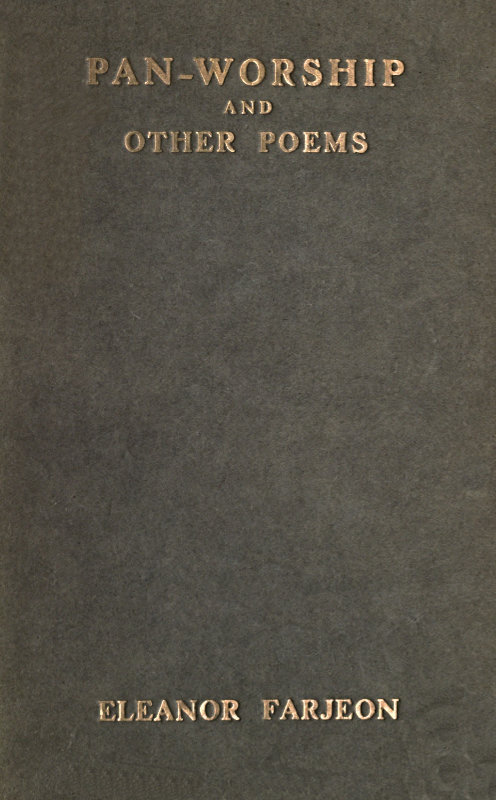 جلد کتاب Pan-Worship, and Other Poems
