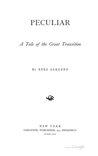جلد کتاب Peculiar: A Tale of the Great Transition