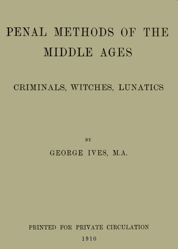 جلد کتاب Penal Methods of the Middle Ages