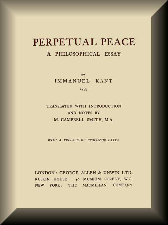 جلد کتاب Perpetual Peace: A Philosophical Essay
